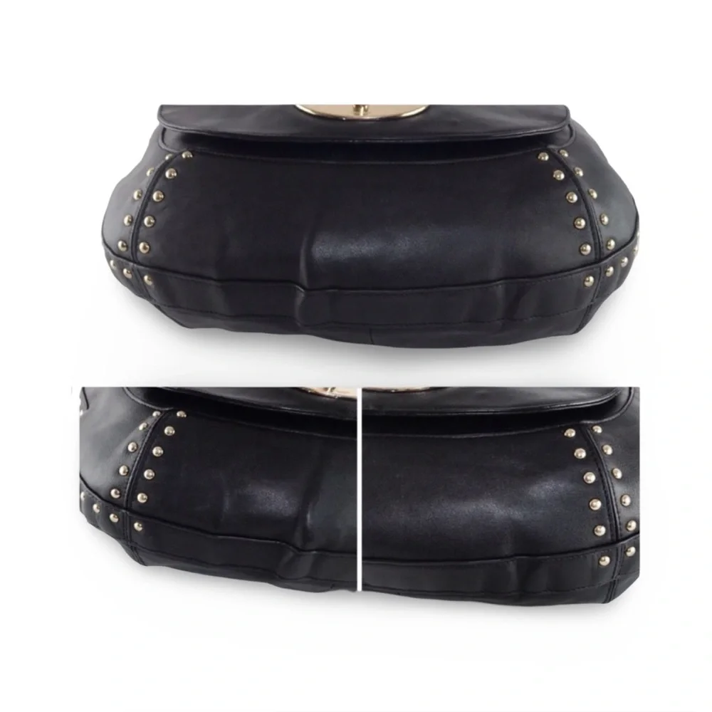 COACH lmt Edition Circle Black Leather Hobo Shoulder Bag - Picture 11 of 13